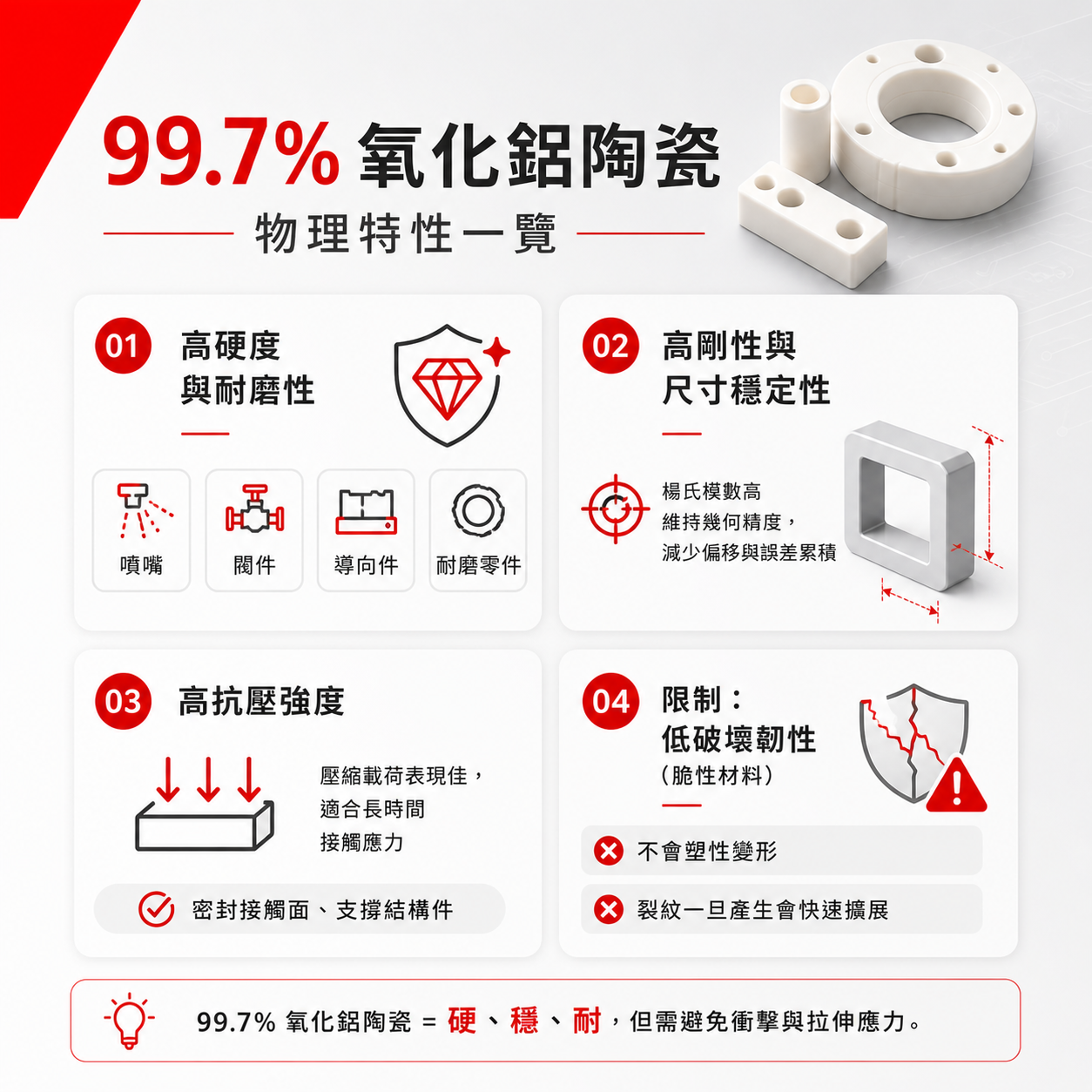 99.7 % 高純度氧化鋁:極端環境下精密零件的耐用度關鍵 99.7% 高純度氧化鋁雜質含量極低